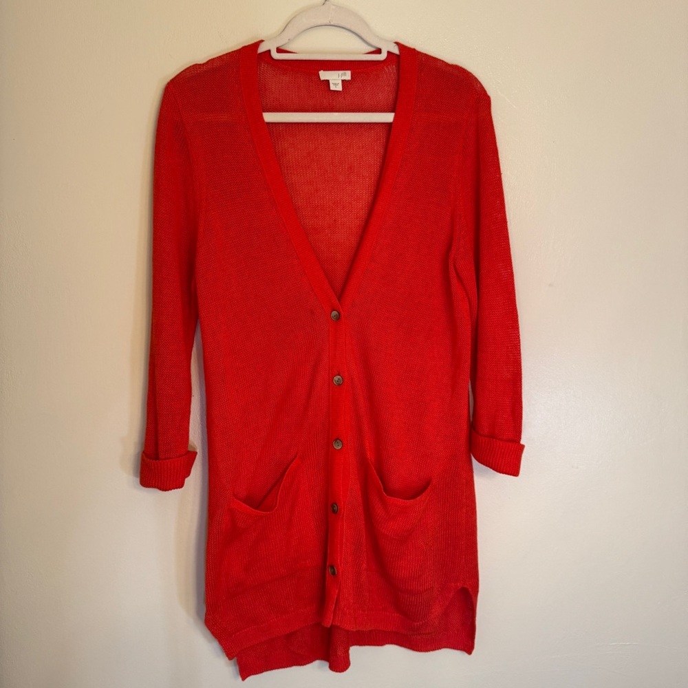 J Jill Red Women's Sweater Cardigan Size S
